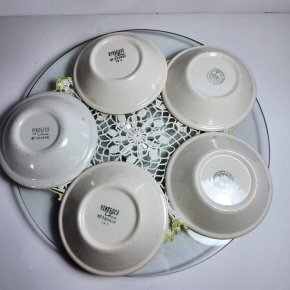 Vandesca Small Bowls Syracuse China Set of 5 Dessert Dishes Restaurant Ware - Picture 5 of 10